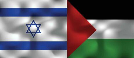 Vector illustration of palestine and israel flag