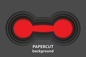 Vector background with red and black paper cut shapes. 3D abstract paper art style, design layout for business presentations, flyers, posters, prints, decoration, cards, brochure cover.