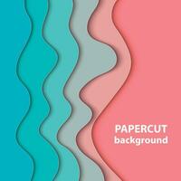 Vector background with pastel coral and turquoise color paper cut shapes. 3D abstract paper art style, design layout for business presentations, flyers, posters, prints, cards, brochure cover.