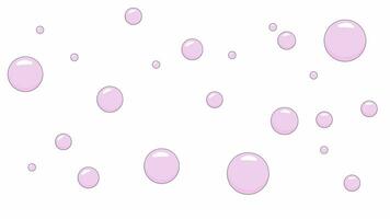 Soap bubbles floating line cartoon animation. Dreamy gum bubbles. Soda fizzy washing water 4K video motion graphic. Childhood bathroom sparkling 2D linear animated objects isolated on white background
