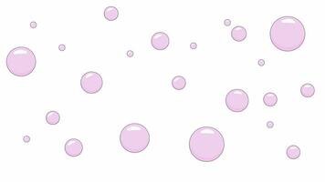 Soap bubbles floating line cartoon animation. Dreamy gum bubbles. Soda fizzy washing water 4K video motion graphic. Childhood bathroom sparkling 2D linear animated objects isolated on white background