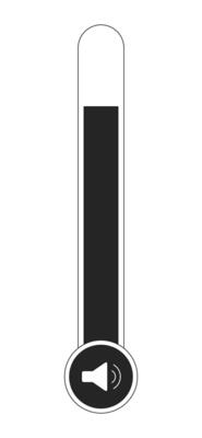 Adjust volume control black and white 2D line cartoon object. Increase sound isolated vector outline item. Audio setting. Music regulator controller. Control panel monochromatic flat spot illustration