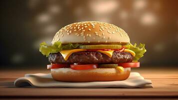 burger 3d Generative AI photo