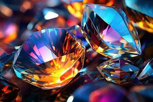 A jewel that sparkles, abstract, futuristic. Generative AI photo