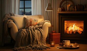 Stay Warm and Cozy at Home During the Winter Season AI Generated photo