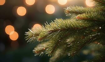 Navidad árbol verde abeto rama ai generado foto