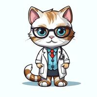 gato hacer médico vector