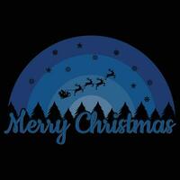 Merry Christmas Magic Tshirt Design with Festive Lettering Typography vector