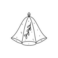 Sauna hat. Hand drawn doodle style. Vector illustration isolated on white. Coloring page.