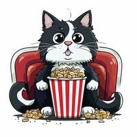 cat at the cinema vector