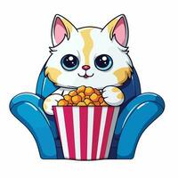 cat at the cinema vector