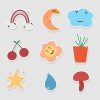 collection of cute cartoon illustrations vector