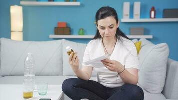 The woman reading the prospectus. video