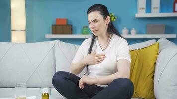 Woman with chest pain. video