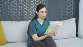 The woman reading the book. video