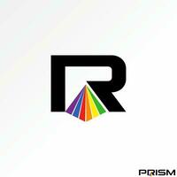 Logo design graphic concept creative abstract premium vector sign stock unique letter R font with pyramid prism colors. Related to monogram geometric