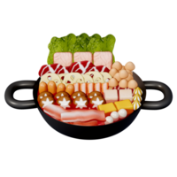 Set of ingredient for sukiyaki clip art png