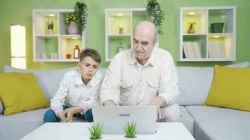 Grandfather and grandchild who love each other and get along well. video