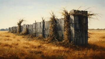 pared destruido por guerra en el Desierto de antiguo siglos. generativo ai. foto