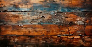 Old rotten wood texture, dark natural background - AI generated image photo