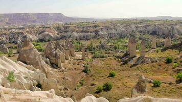 Aerial view of Love Valley at Goreme National Park in Cappadocia, Turkey video