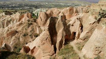 toneel- visie van rood vallei in cappadocia regio. video