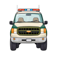 polis jeep främre se hand dragen tecknad serie stil illustration ai genererad png