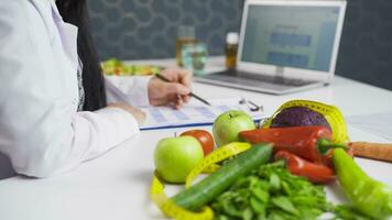 Wellness program with vegetables. Diet plan. video