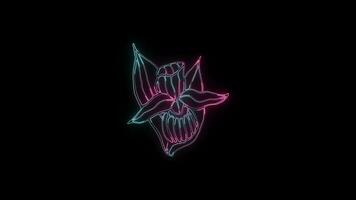 flowers with a glowing neon effect animated abstract motion on black background video