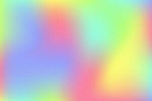 Holographic gradient textured background. Noisy light rainbow gradation. Soft colors grainy foil. Abstract blurred fluid wallpaper. Vector. vector