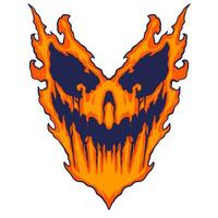 Skull Fire Halloween Illustration vector