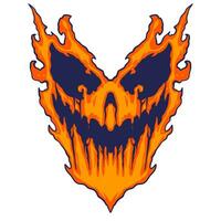 Skull Fire Halloween Illustration vector