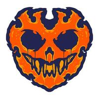 Skull Fire Halloween Illustration vector
