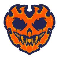 Skull Fire Halloween Illustration vector