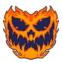 Skull Fire Halloween Illustration vector