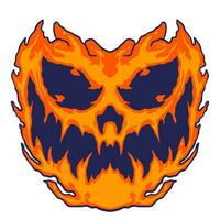 Skull Fire Halloween Illustration vector