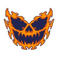 Skull Fire Halloween Illustration vector