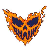 Skull Fire Halloween Illustration vector