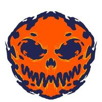 Skull Fire Halloween Illustration vector