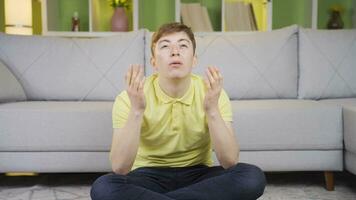 Young man praying. video