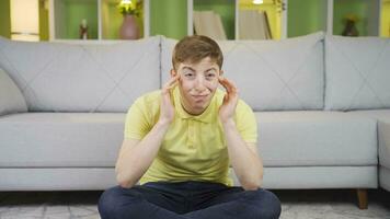 Young man frustrated, angry and thoughtful. video