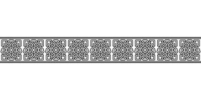 Celtic seamless ornament interlaced tape. Black ornament isolated on white background. vector