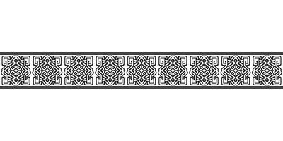 Celtic seamless ornament interlaced tape. Black ornament isolated on white background. vector