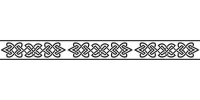 Celtic seamless ornament interlaced tape. Black ornament isolated on white background. vector