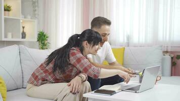 Husband and wife shopping online. Online shopping. video