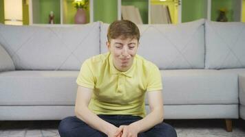 Young man crying, not feeling well. video