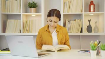 Female student who loves to read. video