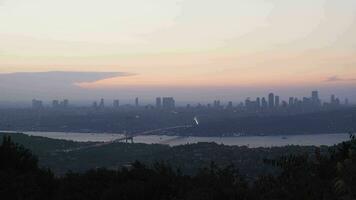 Istanbul sunset, transition to night. video