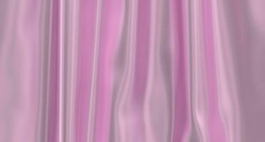 3D render folds of pink silk in full screen. Pink fabric background. Luxury pink cloth background. Close up of rippled silk fabric. 3D rendering photo