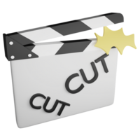 film Filmklapper clip art vlak ontwerp icoon geïsoleerd Aan transparant achtergrond, 3d geven vermaak en film concept png